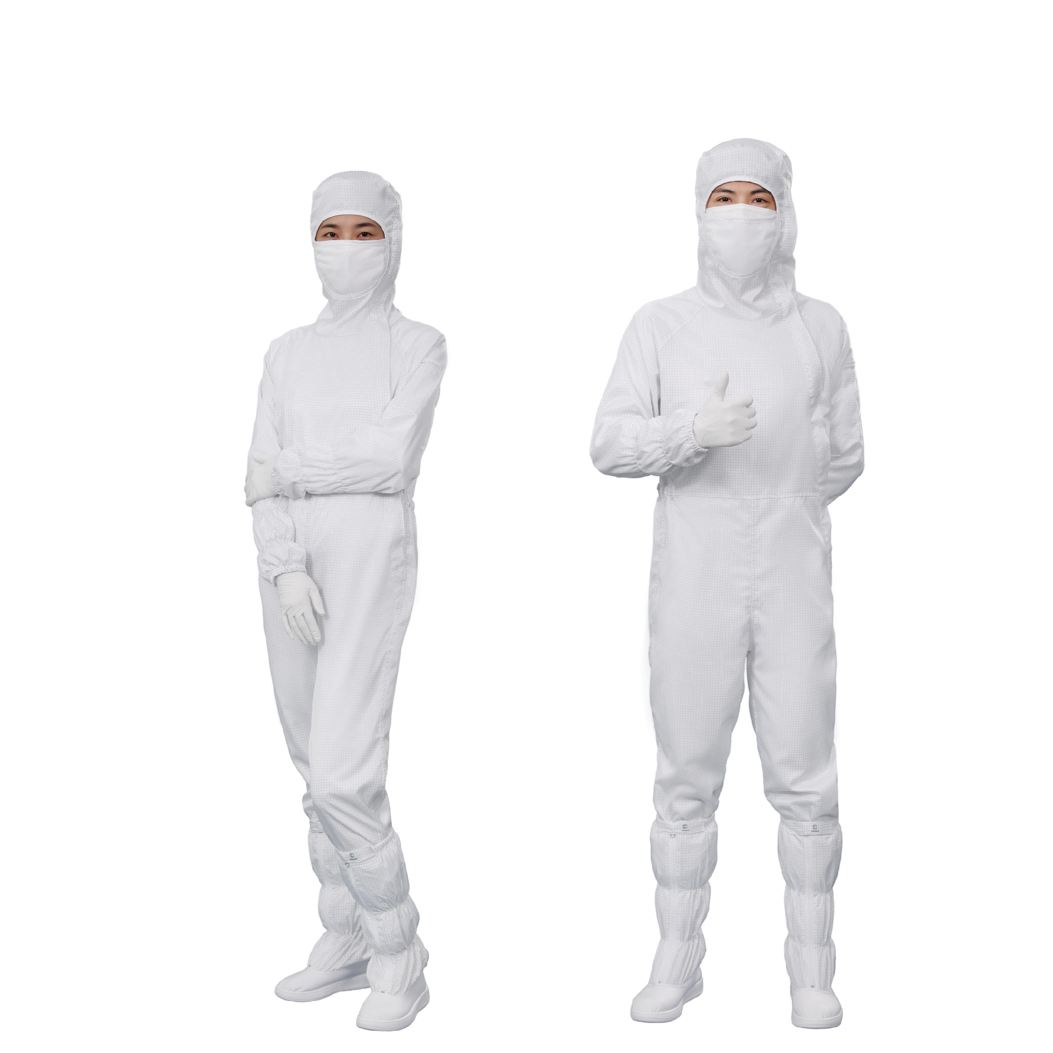 三连体斜拉式连帽连体服